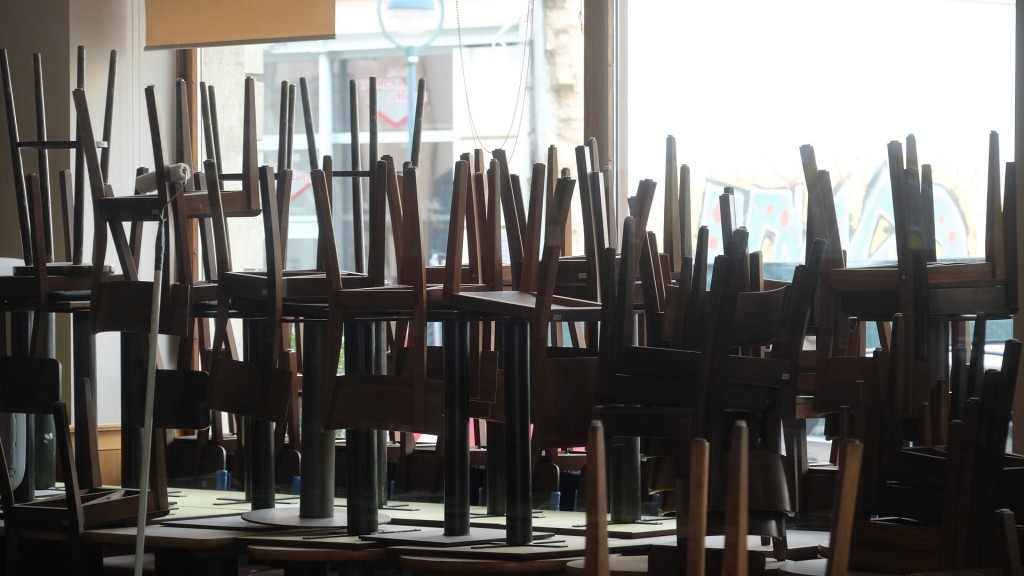 Hochgestellte Stühle in einem Restaurant