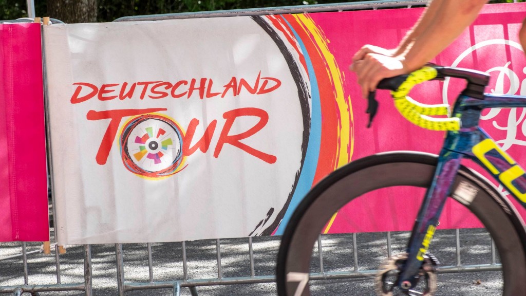 Logo der Deutschland Tour mit einem Radfahrer