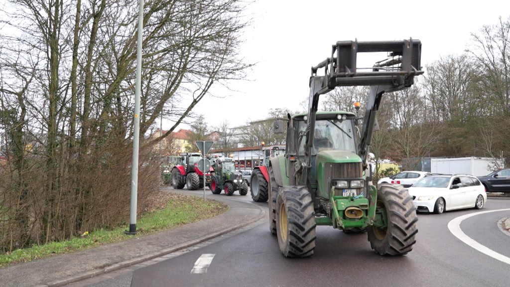 Foto: Protestierende Landwirte auf der Straße