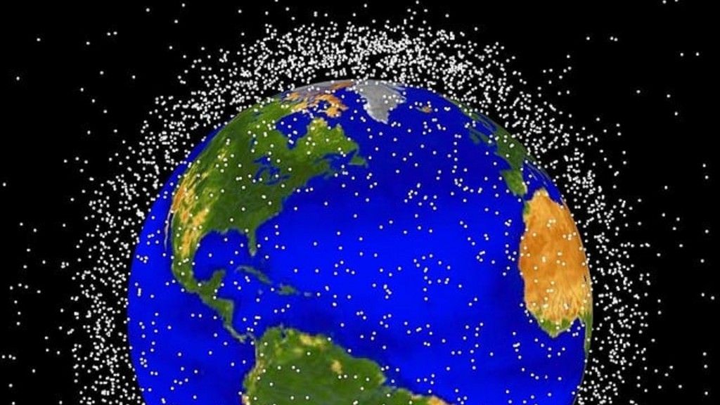 Simulation von Weltraumschrott und Sateliten