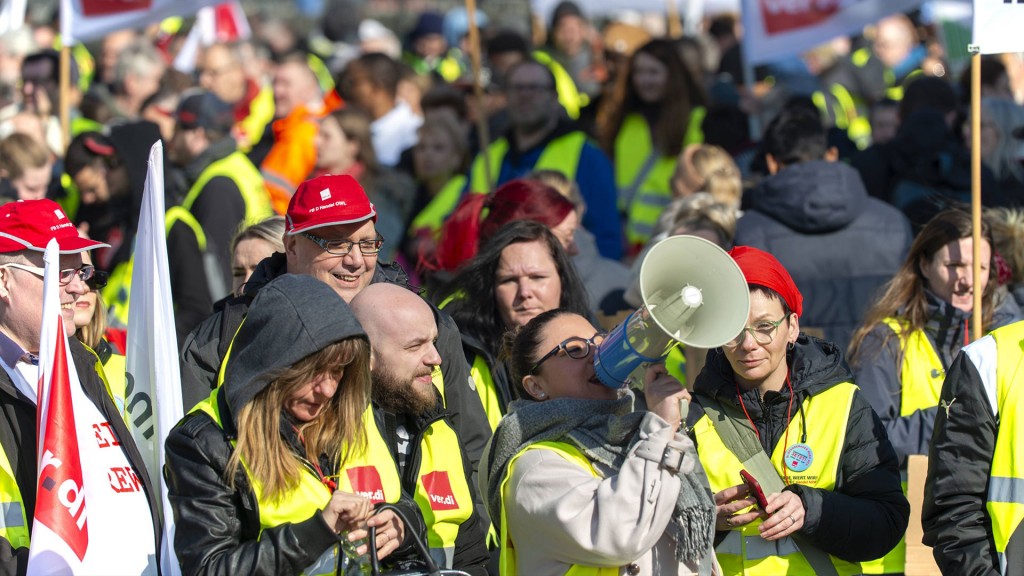 Foto: Streik von Beschäftigten im Einzelhandel