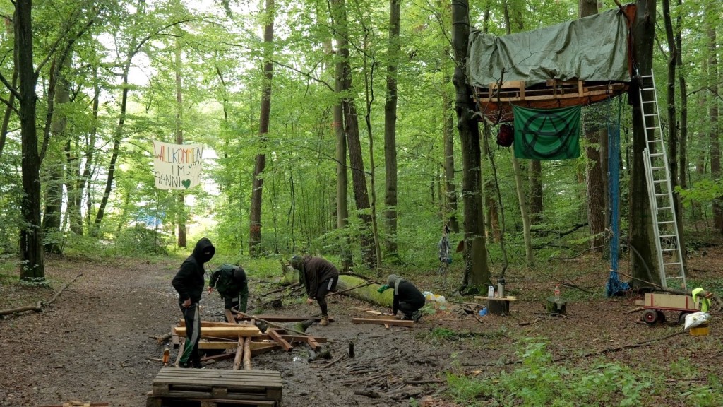 Foto: Aktivisten errichten Baumhäuser und Zeltplätze im Saarbrücker 