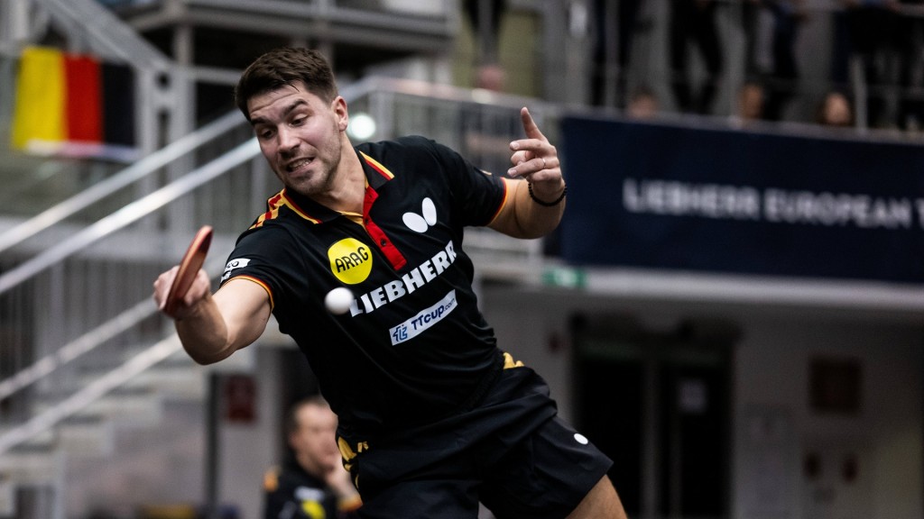 Foto:Patrick Franziska während eines Spiels bei der Tischtennis-EM in Linz