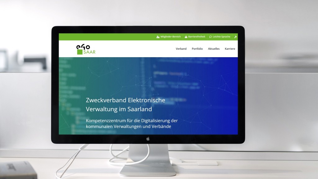 Foto: Die Internetseite eGo Saar auf einem Monitor