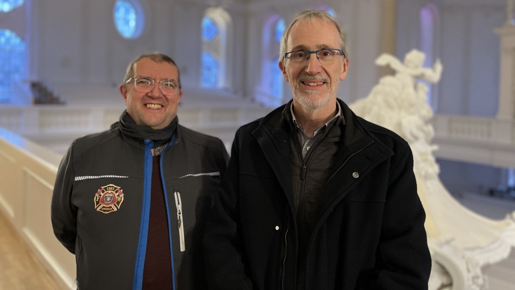 Organist Ulrich Seibert und Pfarrer Thomas Bergholz