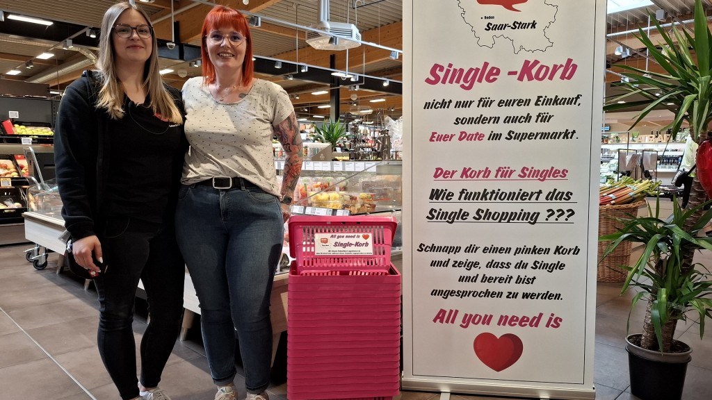 Korbdating in einem Saarbrücker Supermarkt