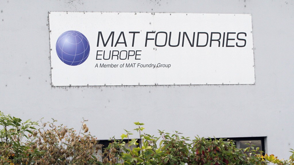 Foto: Firmenschild der Eisengießerei MAT Foundries Europe GmbH in Uckermünde