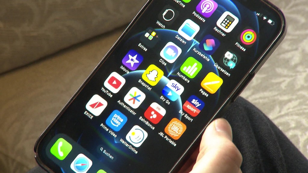 Smartphone mit Apps in der Übersicht