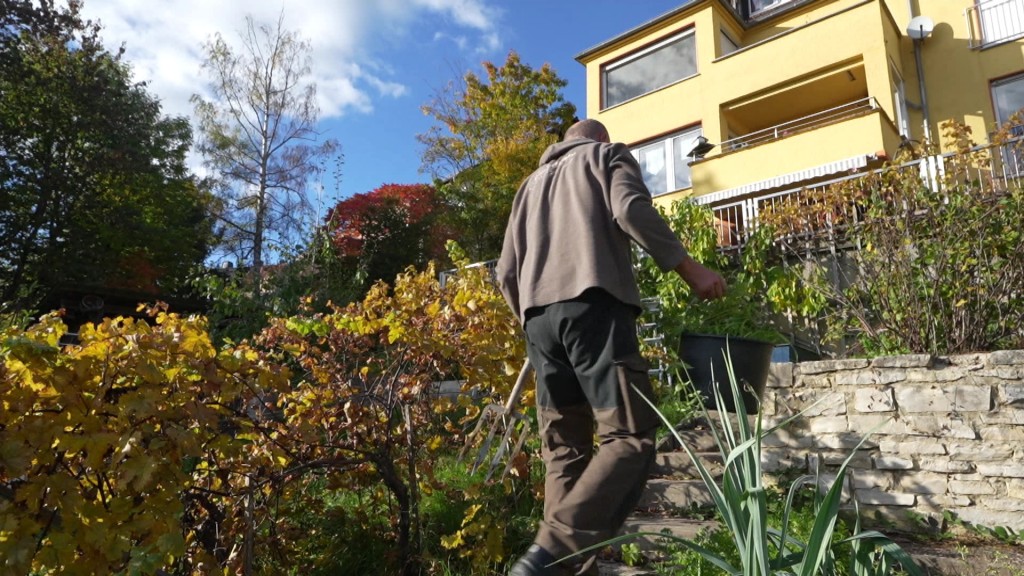 Mann bei der Gartenarbeit