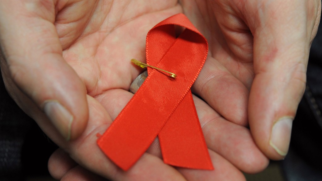 Eine rote Aidsschleife