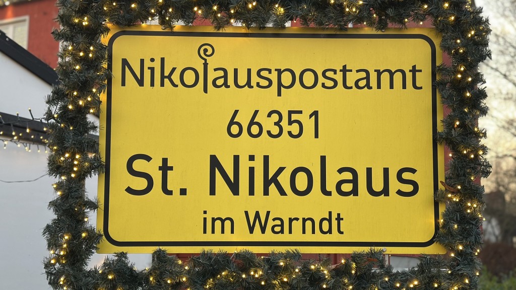 Foto: Das Schild des Nikolauspostamtes St. Nikolaus