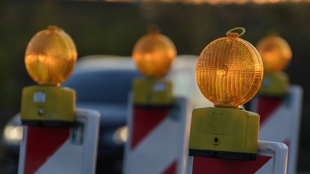Warnleuchte an einer Baustelle
