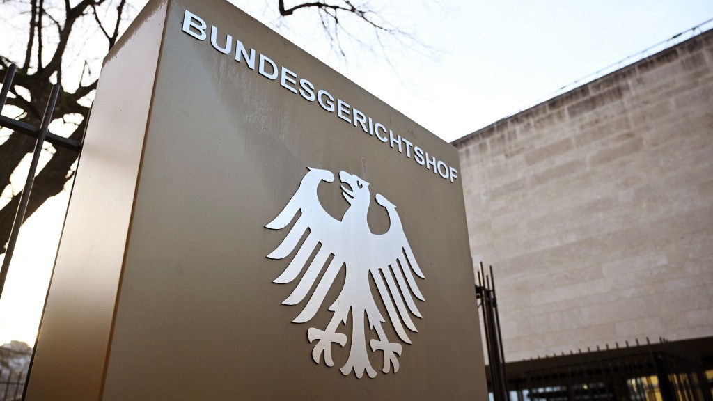 Ein Hinweisschild mit Bundesadler und dem Schriftzug 