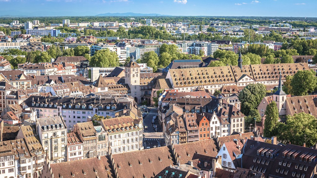 Luftaufnahme der Stadt Straßburg