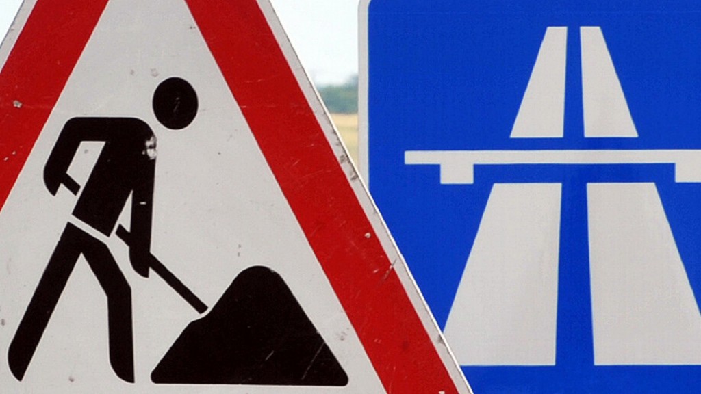 Symbolbild: Baustelle auf einer Autobahn