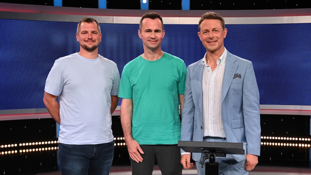 SR 1-Hörer Christian Recktenwald und Moderator Frank Falkenauer aus der SR 1-Morningshow bei 'Gefragt - Gejagt'