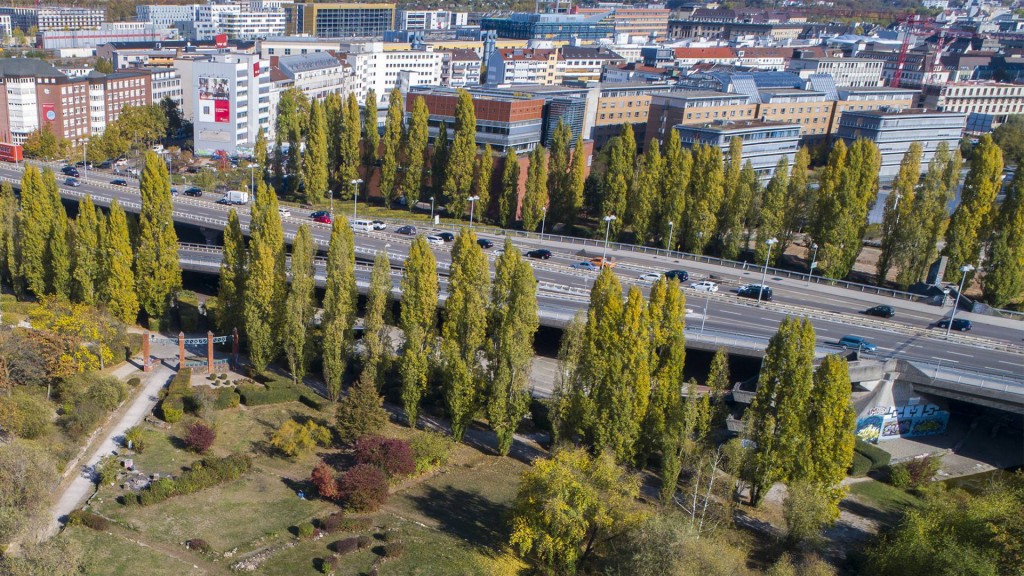 Foto: Luftaufnahme vom Bürgerpark in Saarbrücken