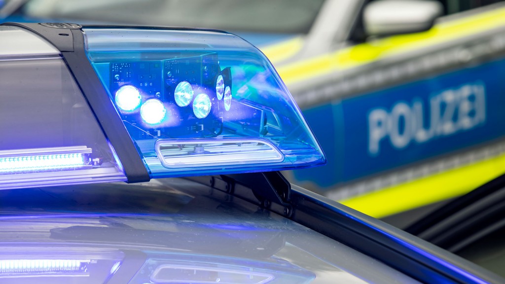 Foto: Ein Blaulicht auf dem Dach eines Polizeifahrzeugs