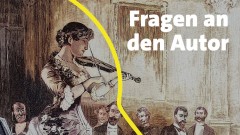 Frau mit Geige steht auf der Bühne und gibt ein Konzert, Besucher auf den Plätzen, vornehme Leute, Österreich, Historisch, digital restaurierte Reproduktion von einer Vorlage aus dem 19. Jahrhundert